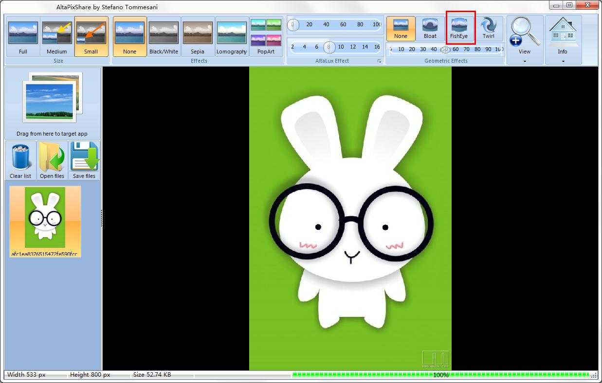 小编分享快速用AltaPixShare做鱼眼石特效图片
