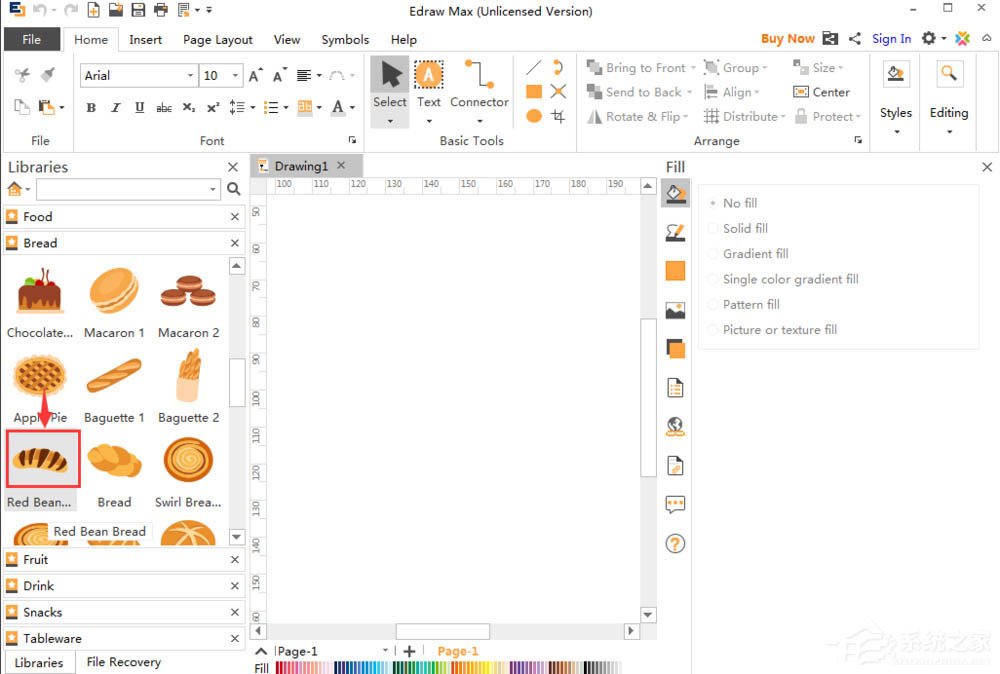 Edraw Max怎么绘制红豆面包？亿图图示绘制红豆面包的方法