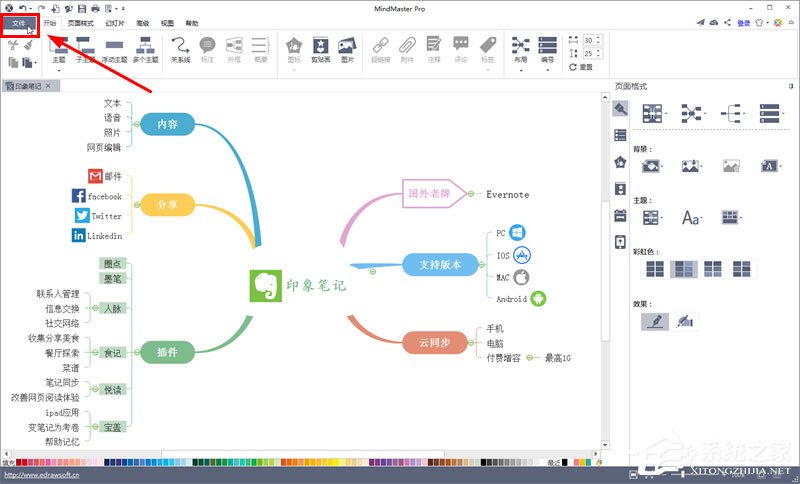 MindMaster怎么将思维导图保存至印象笔记？