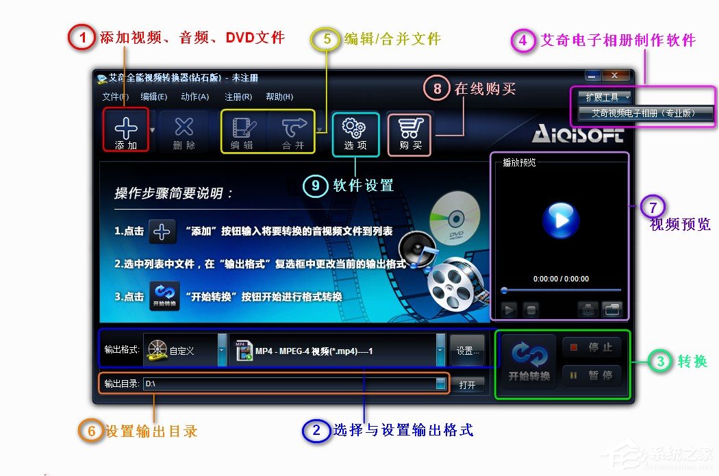 我来教你艾奇全能视频格式转换器使用方法介绍