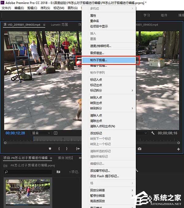 Premiere如何创建编辑子剪辑?创建编辑子视频的方法步骤