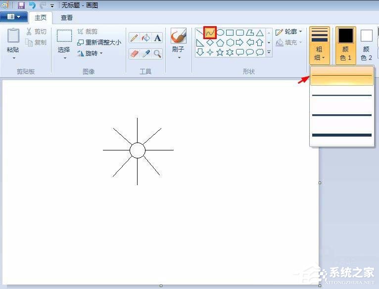 画图工具如何画花朵?画图工具绘制简笔画花朵的方法