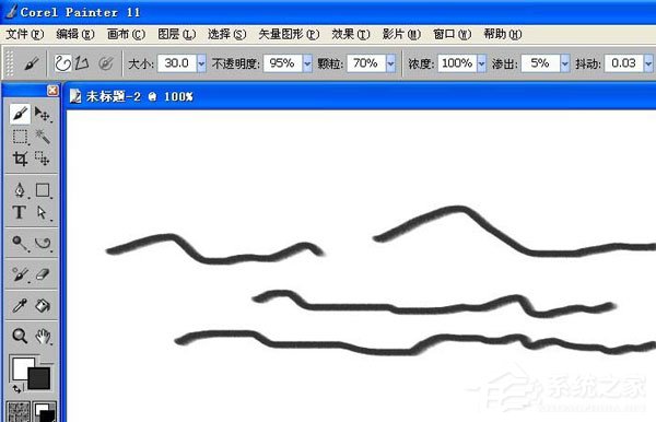 Corel Painter如何使用画笔工具绘画曲线?