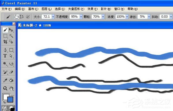 Corel Painter如何使用画笔工具绘画曲线?