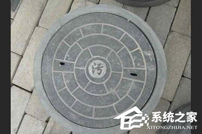 关于怎么用PS在井盖上涂鸦