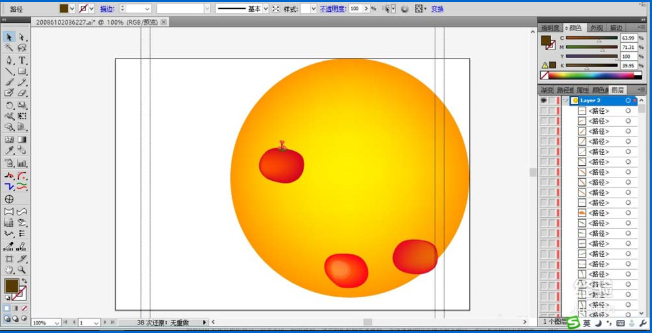 如何用ai设计柿子树插画 用ai设计柿子树插画的教程