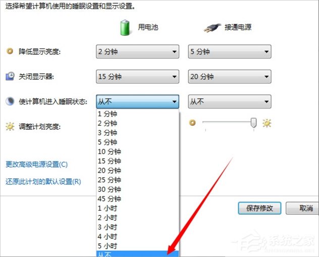 Win7怎么设置屏幕不休眠?