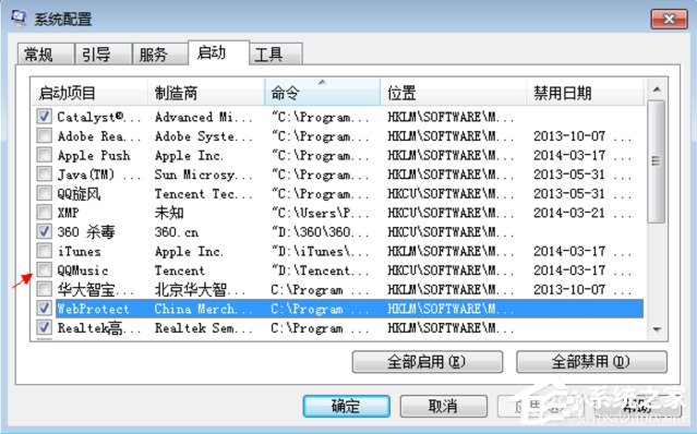 Win7怎么取消开机自动运行程序?