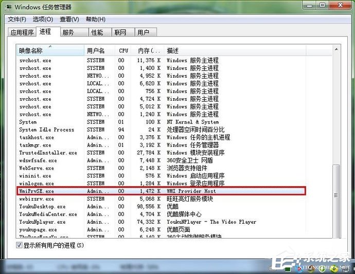 Win7系统wmiprvse.exe占用cpu高如何禁用？
