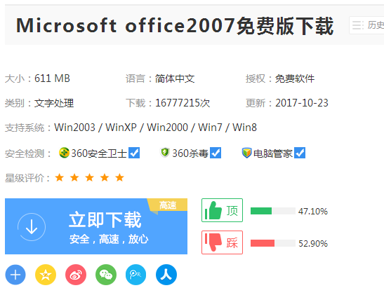 今天说说office2007免费完整版在哪下载