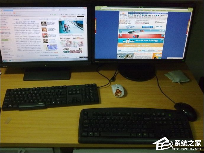 电脑一拖二教程:一台主机两个显示器看电影玩游戏两不相误