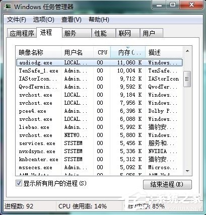 Win7任务管理器中哪些进程可以关闭?