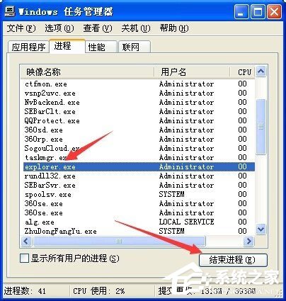 WinXP系统桌面显示不出来如何解决?