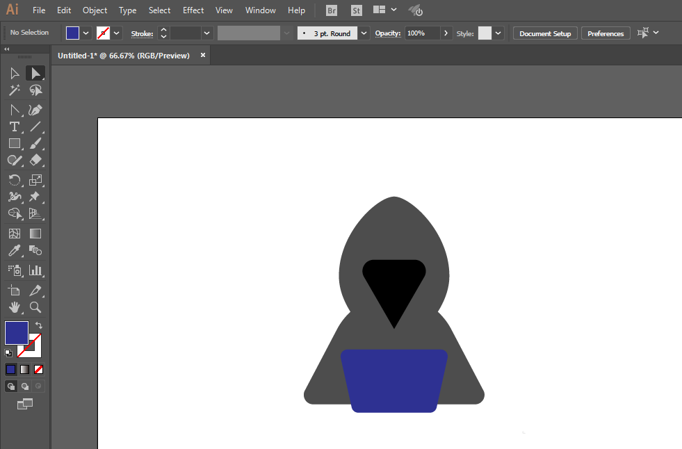 使用ai设计矢量黑客图标具体操作步骤