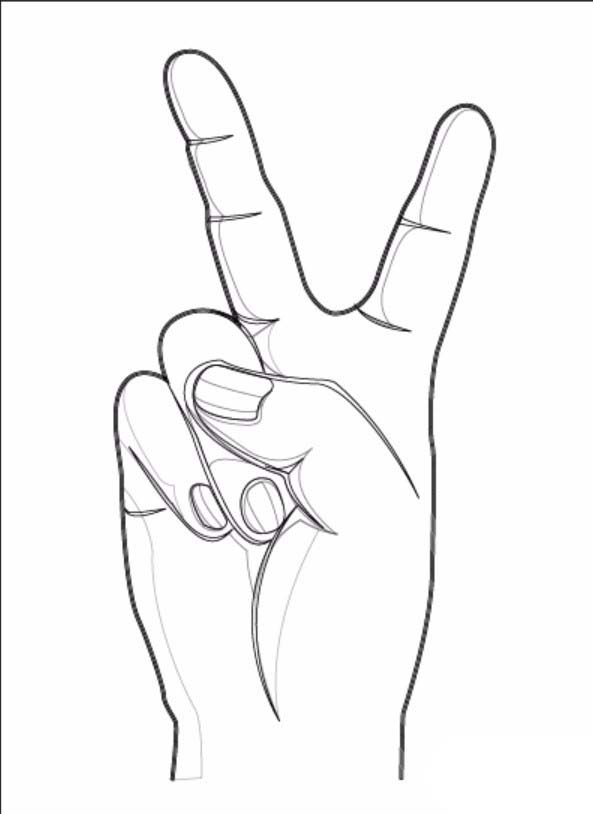 使用ai设计V手势具体流程介绍