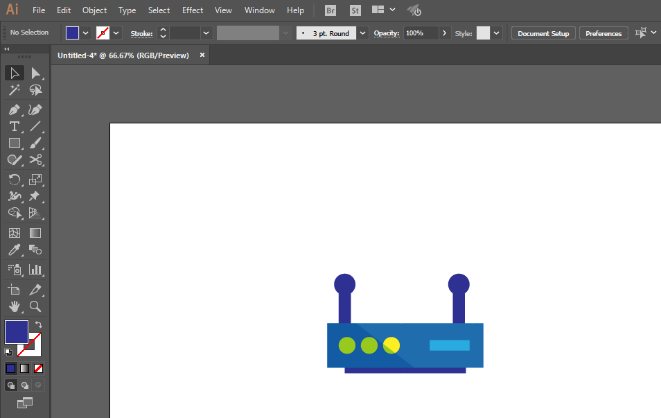使用ai手绘无线路由器标识具体操作方法