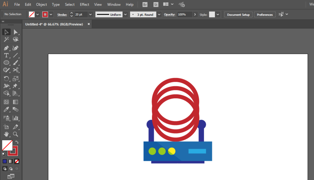 使用ai手绘无线路由器标识具体操作方法