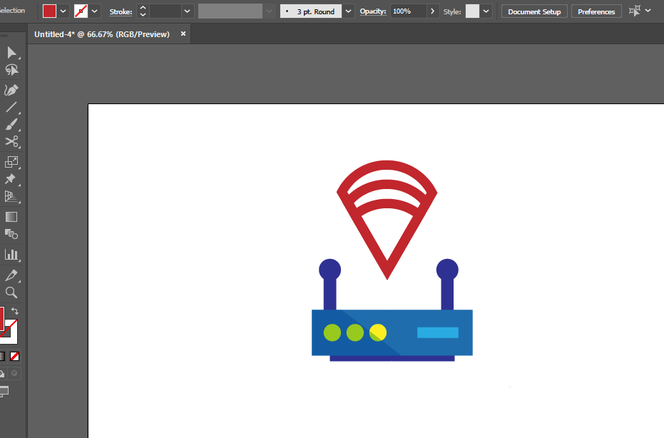 使用ai手绘无线路由器标识具体操作方法
