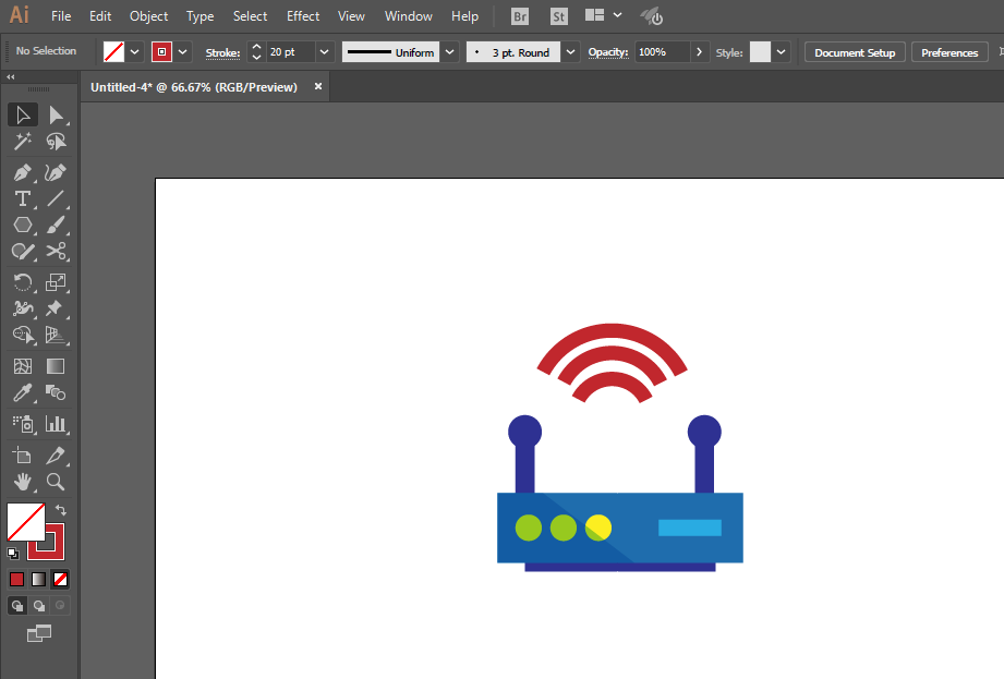 使用ai手绘无线路由器标识具体操作方法