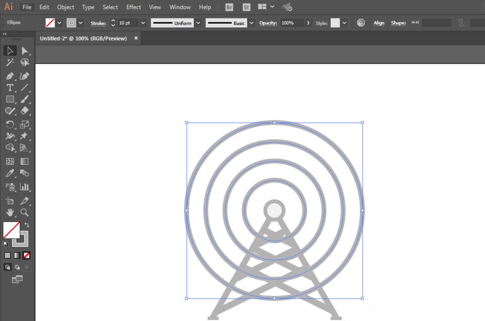 使用ai设计出矢量电线塔图标具体操作方法