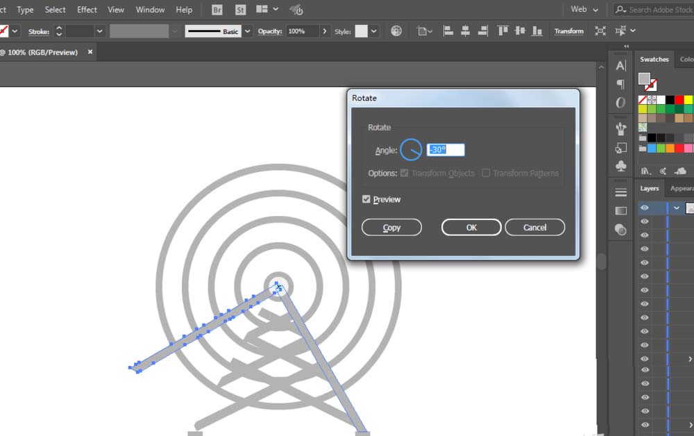 使用ai设计出矢量电线塔图标具体操作方法
