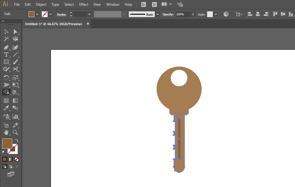 使用ai绘画出普通钥匙图标具体操作流程