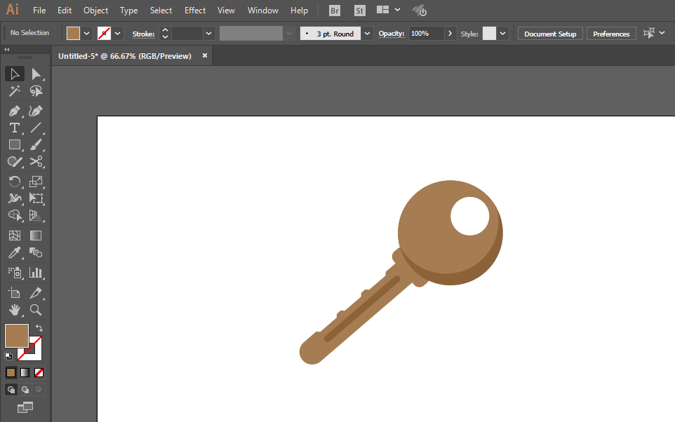 使用ai绘画出普通钥匙图标具体操作流程