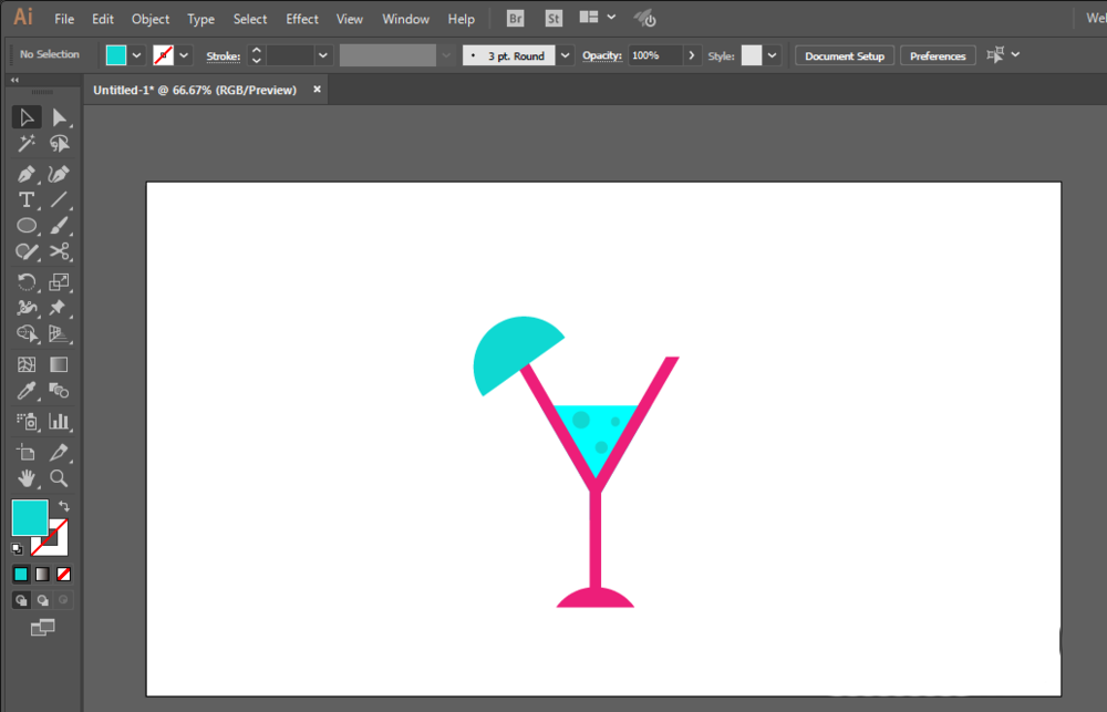 使用ai设计出一款矢量鸡尾酒图标具体步骤介绍