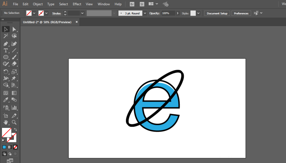 使用ai设计出IE浏览器图标具体操作方法