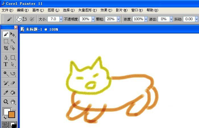 Painter中使用彩色蜡笔具体操作步骤