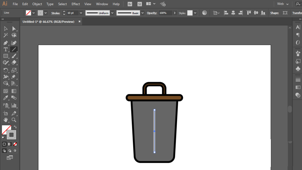 ai设计出垃圾桶图标具体操作方法